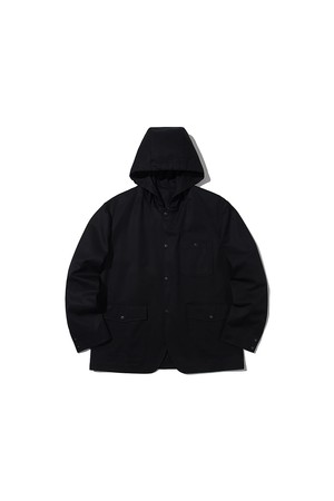 4 BUTTON HOODED JACKET [BLACK]