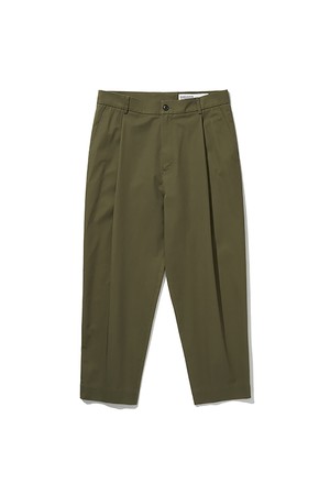 ONE PLEATS TAPERED PANTS [OLIVE]