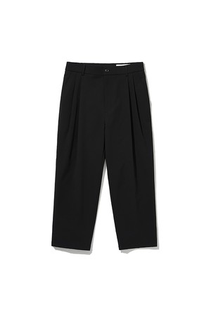 TWO PLEATS TAPERED PANTS [BLACK]