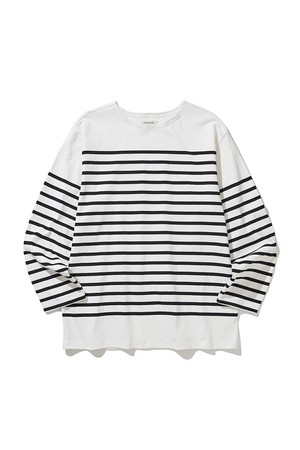 LONG SLEEVE STRIPE T-SHIRTS [WHITE / BLACK]