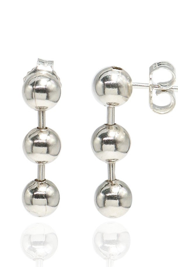 Uni.J - 귀걸이 - Ball Line Silver Earring Ie316 [Silver]