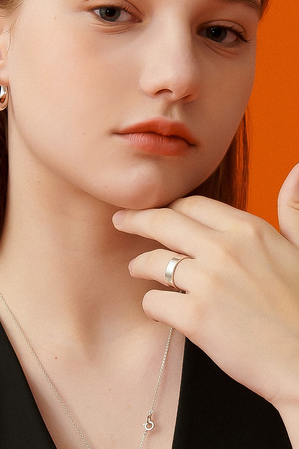 Uni.J - 반지 - Flash Flat Silver Ring Ir229 [Silver]