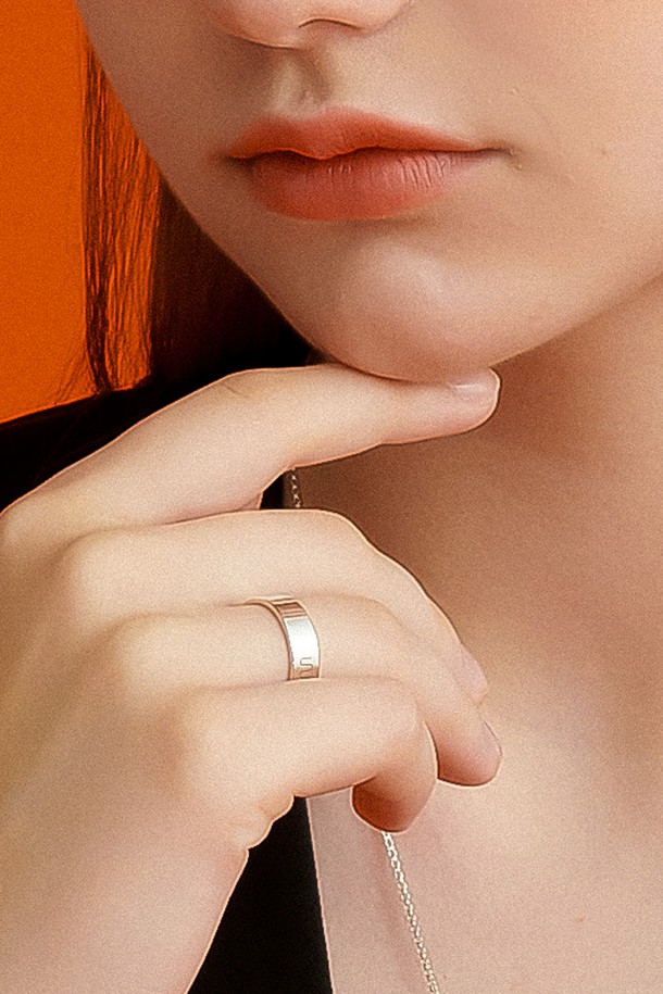 Uni.J - 반지 - Flash Flat Silver Ring Ir229 [Silver]