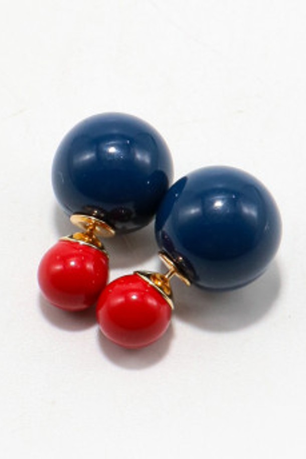 Uni.J - 귀걸이 - Vivid Candy Ball Frontback Silver Earring Ie346