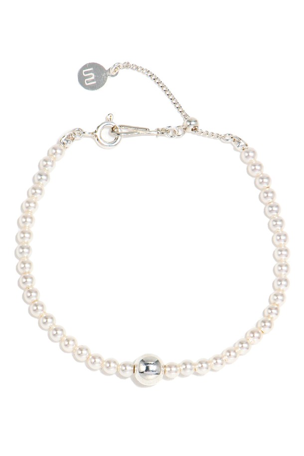 Uni.J - 팔찌/발찌 - Ball Point Pearl Silver Bracelet Ib279 [Silver]