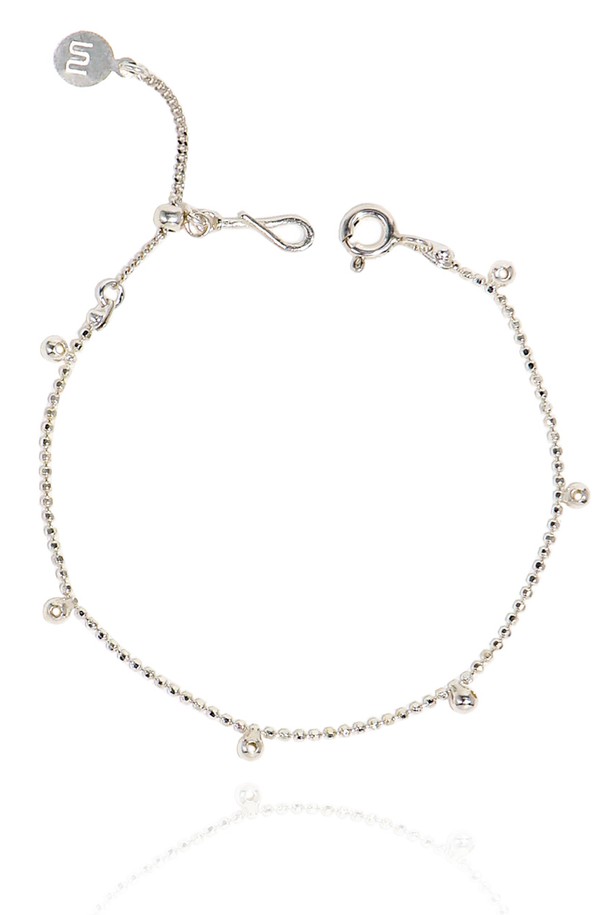 Uni.J - 팔찌/발찌 - Ball Lace Silver Bracelet Ib285 [Silver]