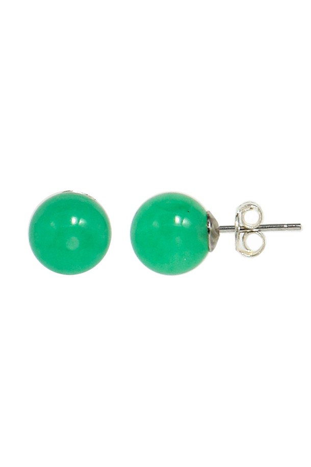 Uni.J - 귀걸이 - Green Jade Ball Silver Earring Ie334 [Silver]