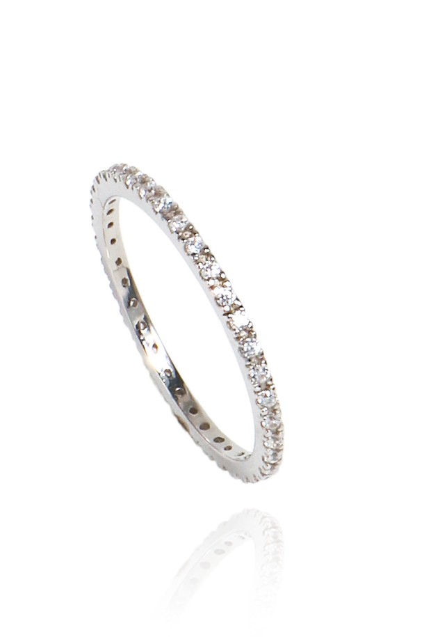 Uni.J - 반지 - Sleek Pave Silver Ring Ir219 [Silver]