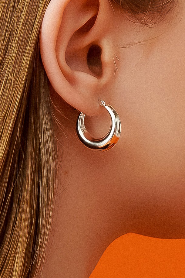 Uni.J - 귀걸이 - Bold Organic Silver Earring Ie353 [Silver]