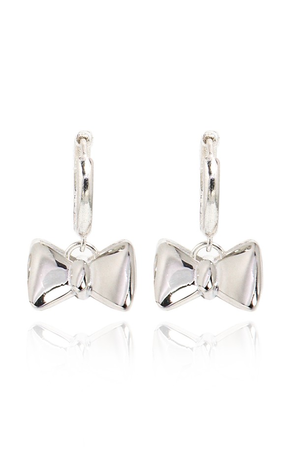 Uni.J - 귀걸이 - Petite Ribbon Silver Earring Ie371 [Silver]