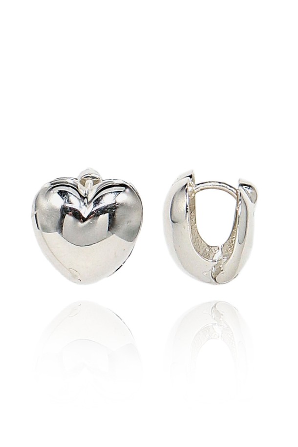 Uni.J - 귀걸이 - Volume Heart Silver Earring Ie341 [Silver]