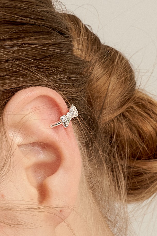 Uni.J - 귀걸이 - [Ie379]Crystal Petit Silver Earcuff