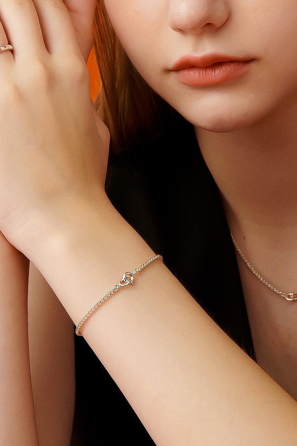 Uni.J - 팔찌/발찌 - Cube Cutting Silver Bracelet Ib298 [Silver]