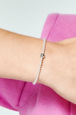 Ball Point Pearl Silver Bracelet Ib279 [Silver]