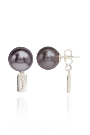 Gray Swarovski FB Silver Earring Ie332 [Silver]