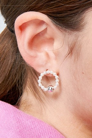 Rounding Pearl Ball Silver Earring Ie333 [Silver]