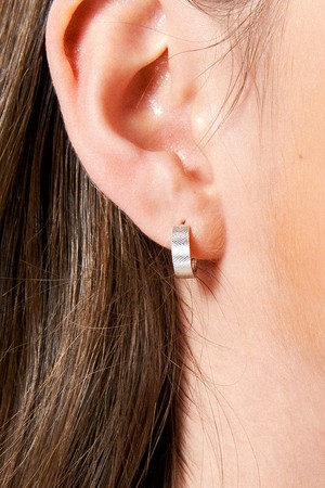 Texture Board Silver Earring Ie344 [Silver]