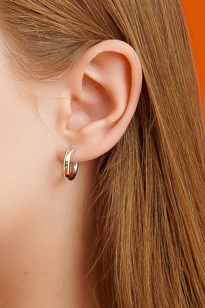 C Ring Silver Earring Ie352 [Silver]