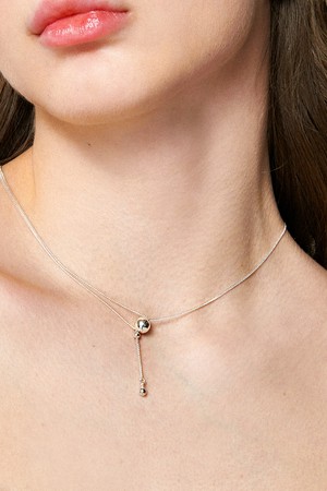 Trendy Ball Line Silver Necklace In454 [Silver]