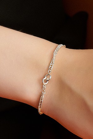 Twister Chain Silver Bracelet Ib292 [Silver]