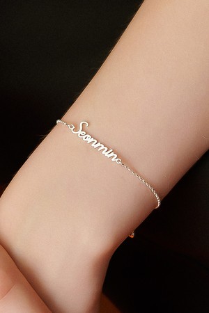 Initials Line Silver Bracelet Ib307 [Silver]