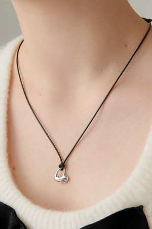 New Heart Line Silver Necklace In499 [Silver]