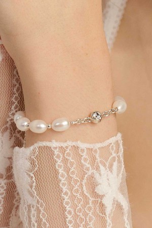 [Ib312]Main Fresh Water Pearl Silver Bracelet