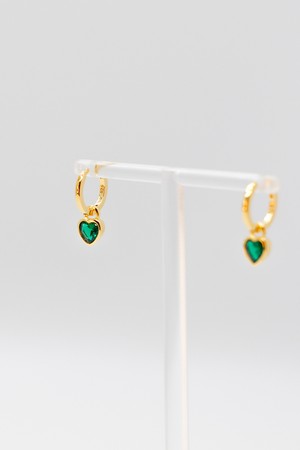 Green Heart Earrings