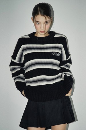 Stripe Wool Knit [Black]