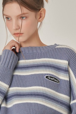 Stripe Wool Knit [Blue]