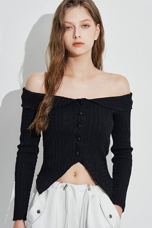 Dorothy Off shoulder knit [Black]