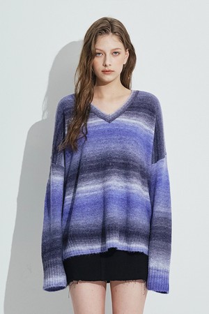 Gradation Overfit Knit [Blue]