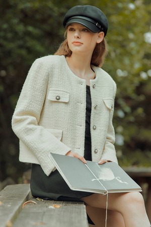 Leanna Tweed Jacket [Ivory]