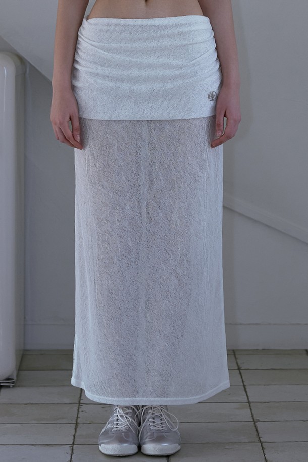 ROSÉ FRANTZ - 롱스커트 - See-through Layered Long Skirt [White]