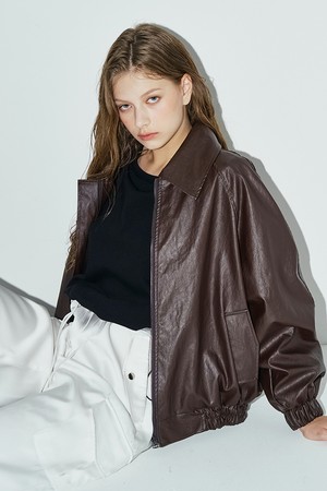 Bloom Leather Jumper [Brown]