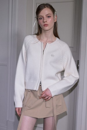 Two-way Wool Knit Cardigan [Ivory]