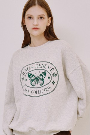 Butterfly Stamp Sweatshirt [Oatmeal]