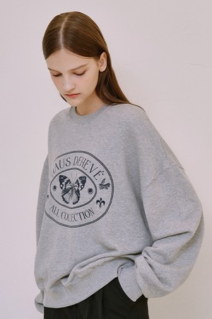 Butterfly Stamp Sweatshirt [Gray]