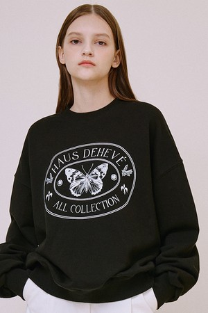 Butterfly Stamp Sweatshirt [Black]