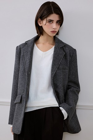 Herringbone Overfit Jacket [Charcoal]