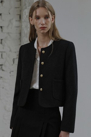 Belly Warm Tweed Jacket [Black]