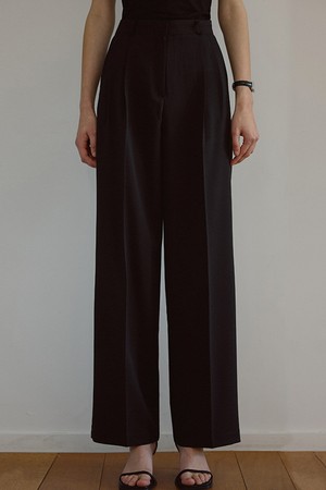 Pintuck Straight Slacks [Black]