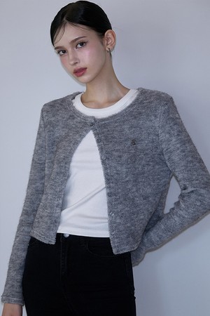 Mohair Round Cardigan [Gray]