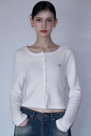 Mohair Round Cardigan [Ivory]