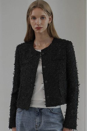 Hairy Tweed Jacket [Black]