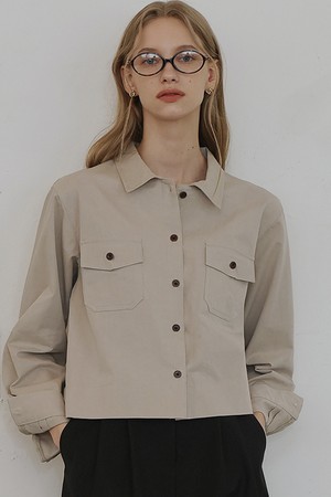 Collar Pocket Shirt [Beige]