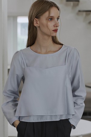 Bustier Layered Blouse [Pale Blue]