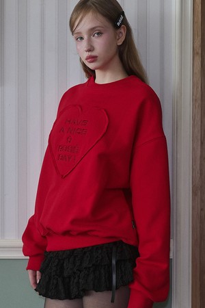 In the heart Sweatshirt [Rose Red]