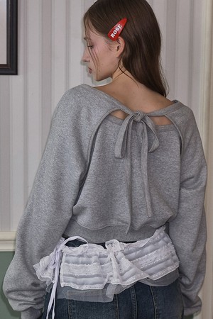 Two-way Bolero Sweatshirt [Gray]