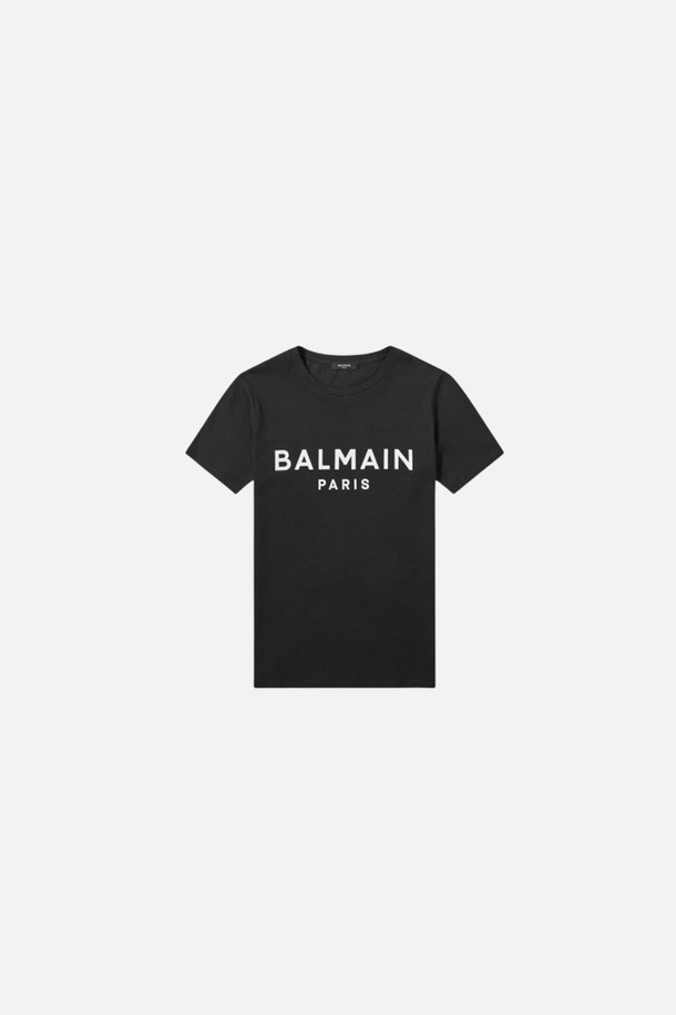 BALMAIN - 반팔티셔츠 - 발망 여성 코튼 로고 티셔츠 블랙 WF1EF000B044EAB